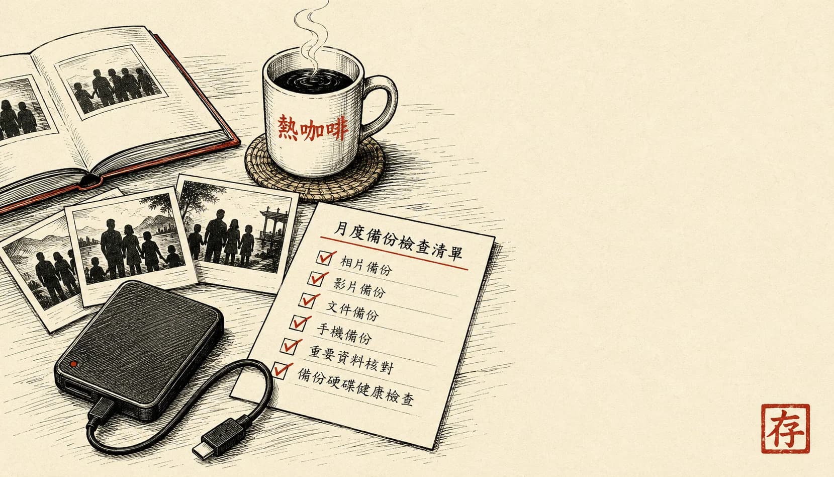 Cowork 自動備份:家庭照片 + 重要文件每月檢視
