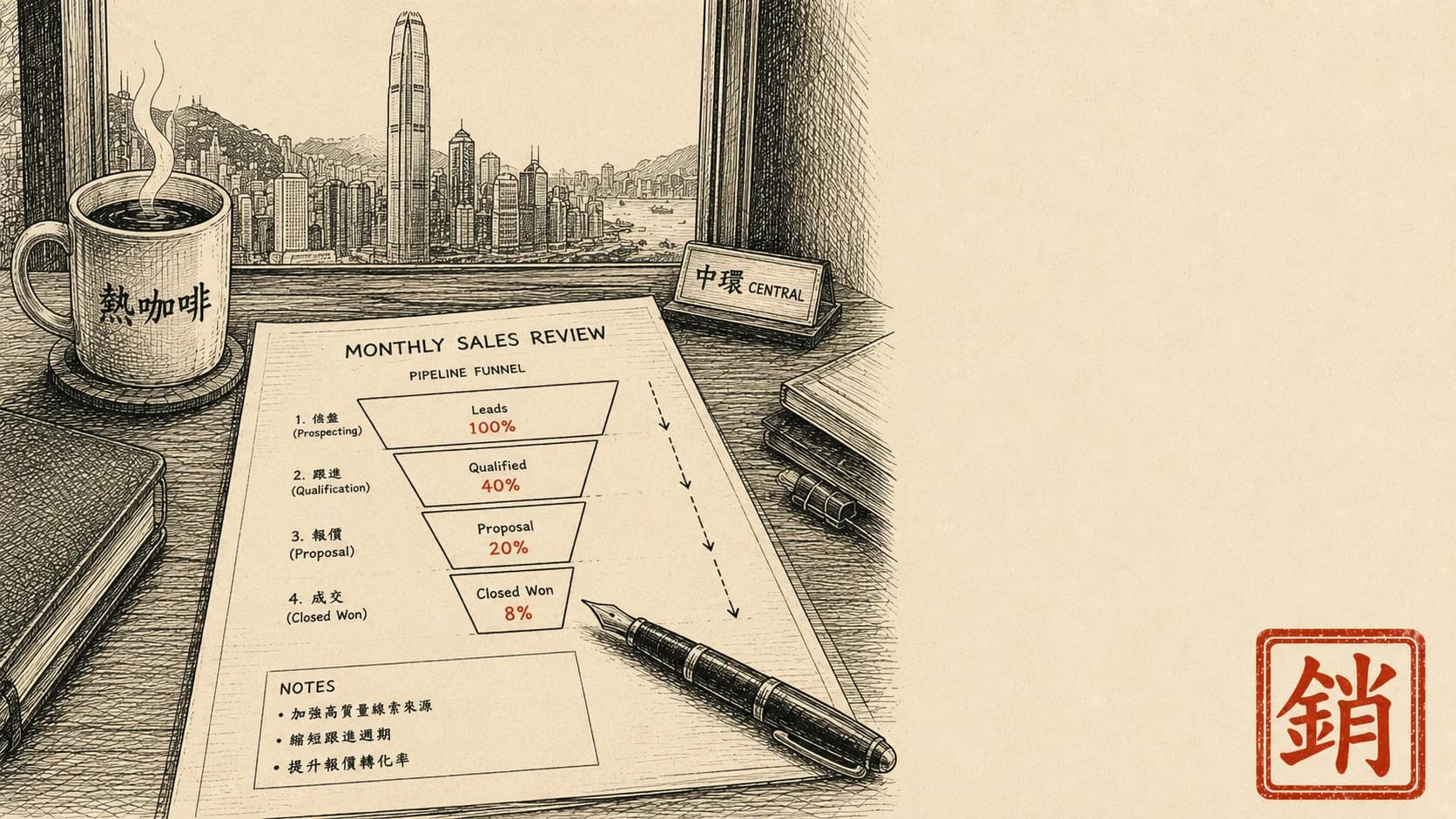 Cowork 每月自動出 sales pipeline 摘要：由 CRM 出一份可以 send 老闆嘅簡報