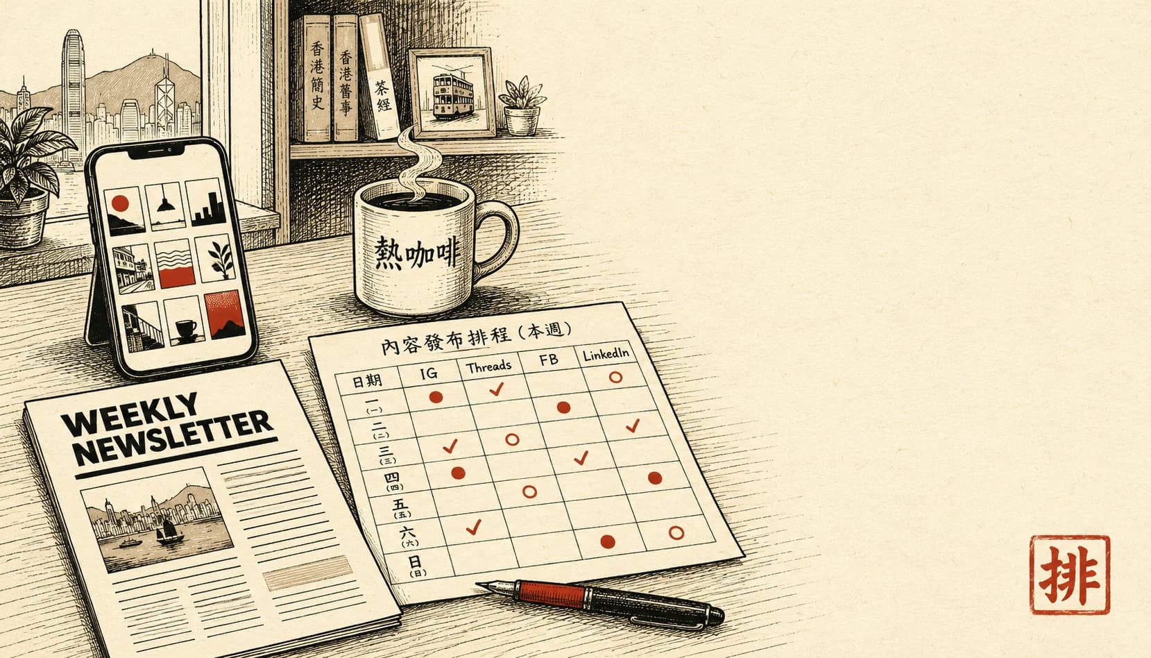 Cowork 自動排程社交貼文：由 newsletter 拆做 IG / Threads / FB / LinkedIn