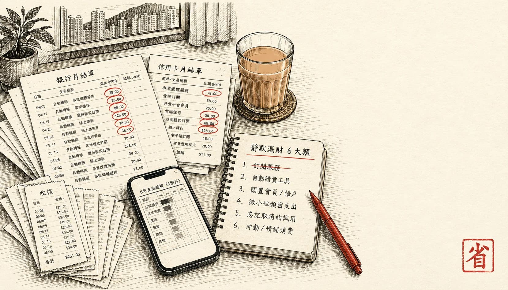 HK 月入 4 萬,月底永遠剩 HK$200?用 Claude 拆每月 budget + 揾出 6 個隱形漏洞